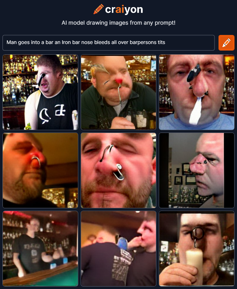 craiyon_230222_Man_goes_into_a_bar_an_Iron_bar_nose_bleeds_all_over_barpersons_tits.png