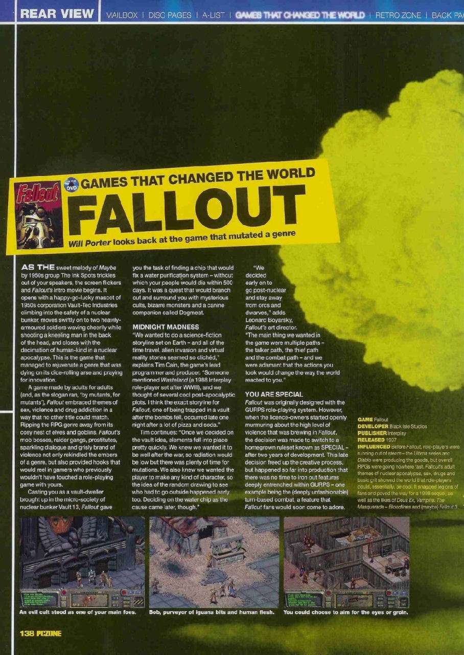 PCZone did a feature on Fallout which were 4 pages long...