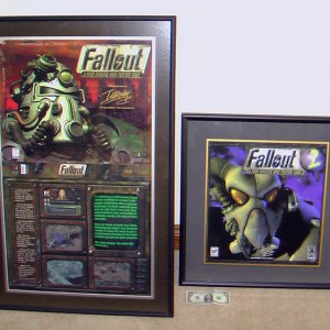 Fallout 1 and 2 art framed