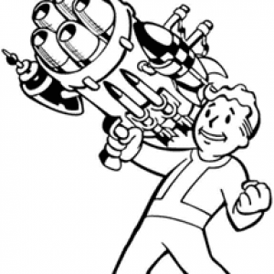 Vault Boy with a Big Gun