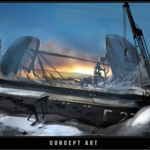 Project V13 Concept Art - Frozen Shipyard