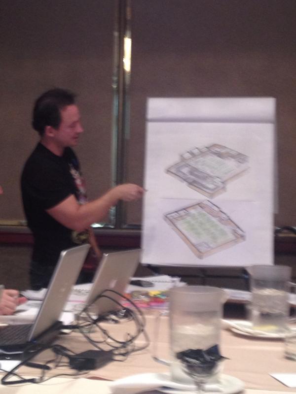 "chrisavellone taking us through one of his Wasteland maps." - Br