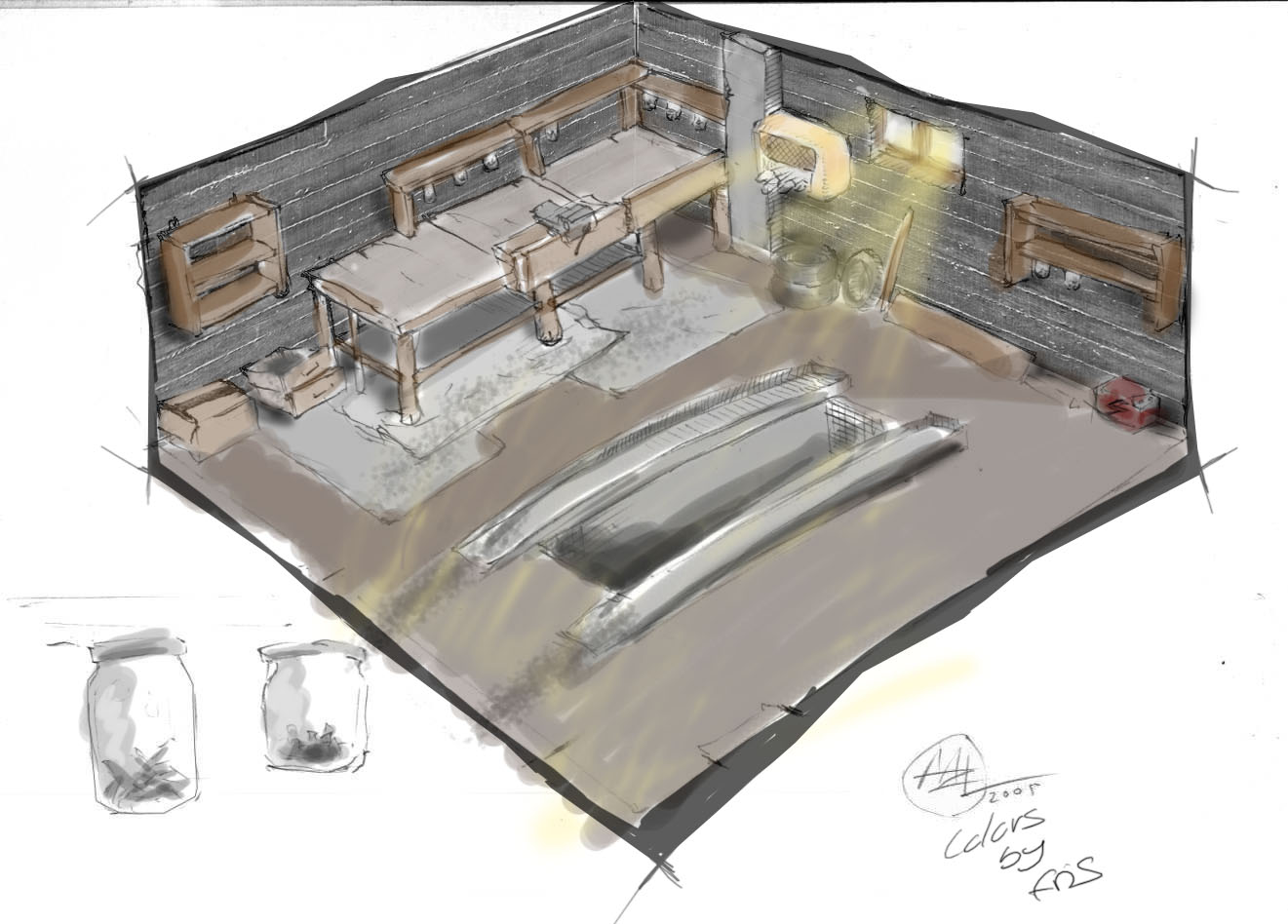 Coloured FW Concept art - Garage