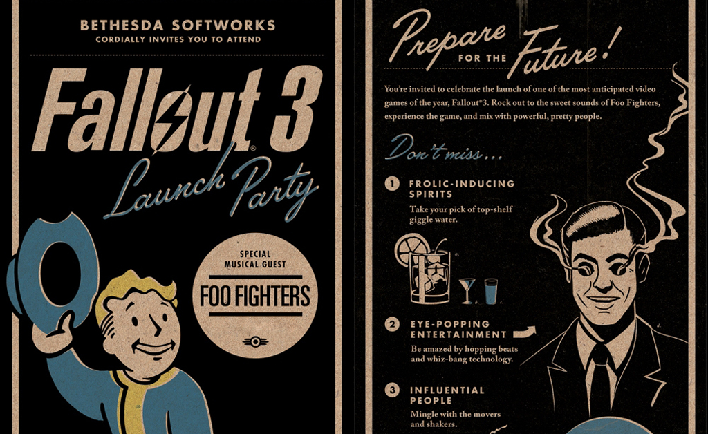 Fallout 3 launch party invitation