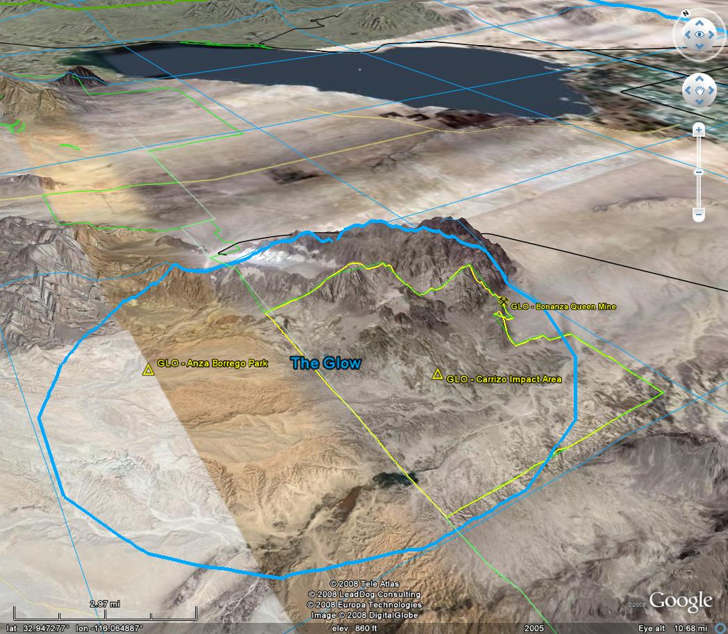 Fallout Atlas for Google Earth - Glow view