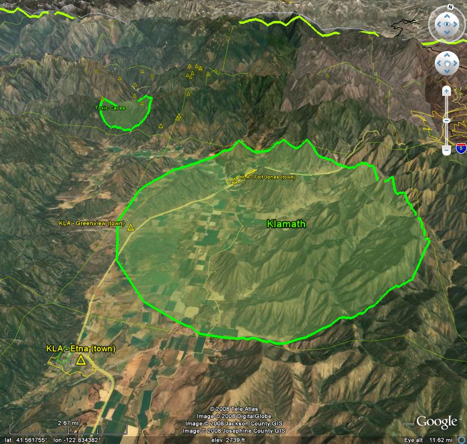 Fallout Atlas for Google Earth - Klamath view