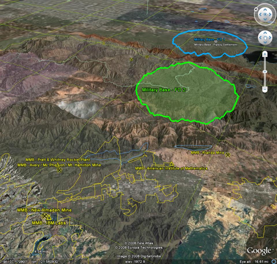 Fallout Atlas for Google Earth - Military Base view