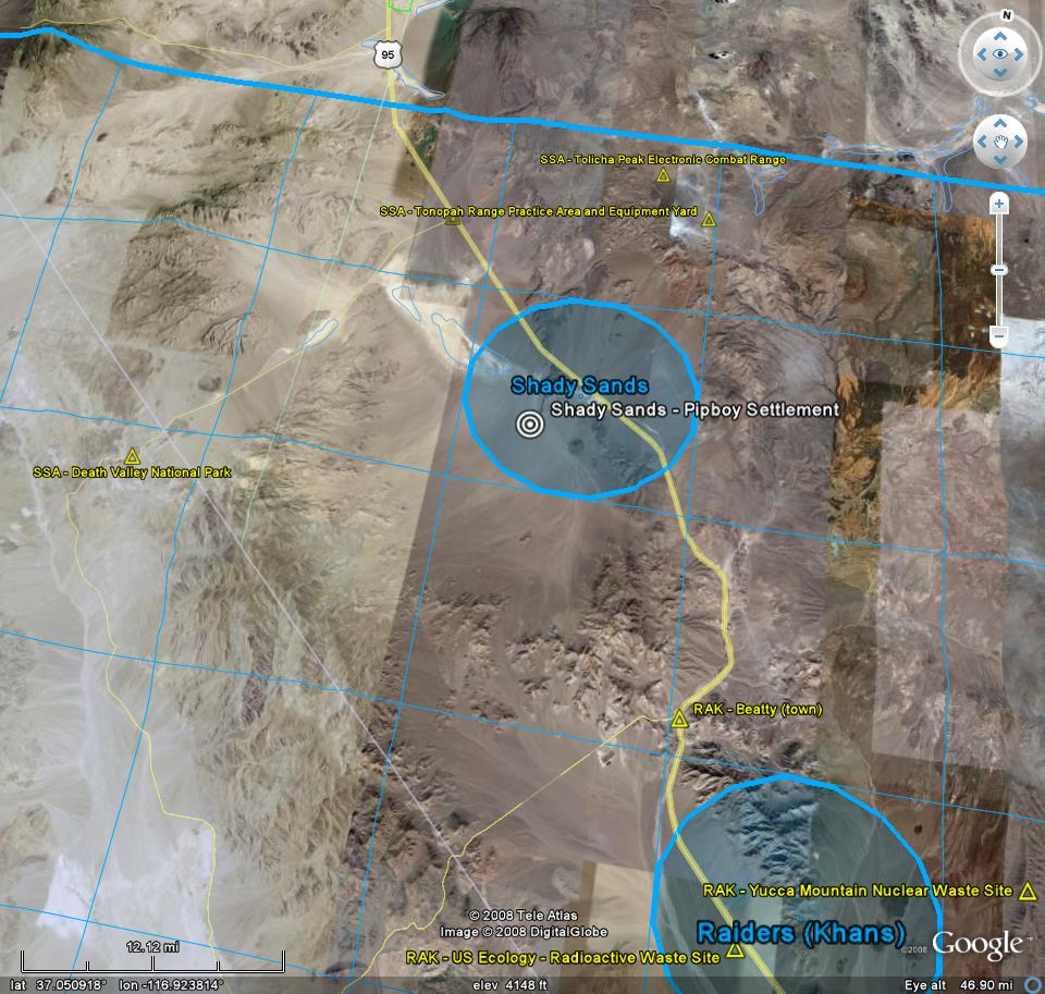 Fallout Atlas for Google Earth - Shady Sands view