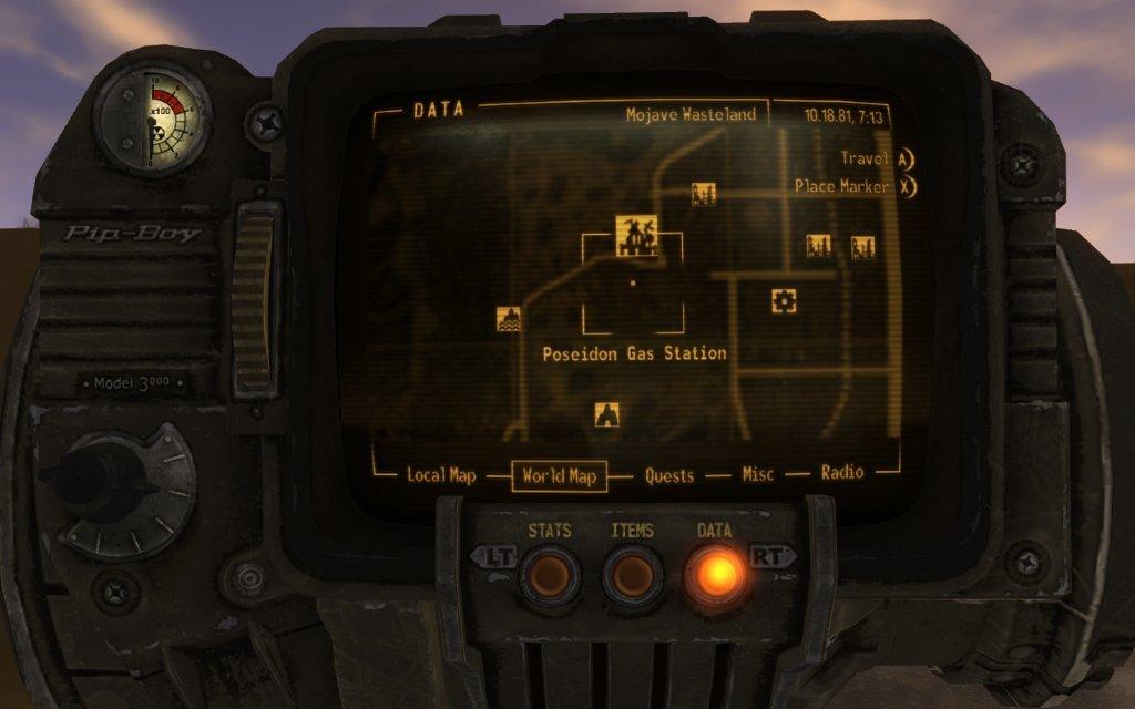 Fallout: New Vegas Pip-Boy map