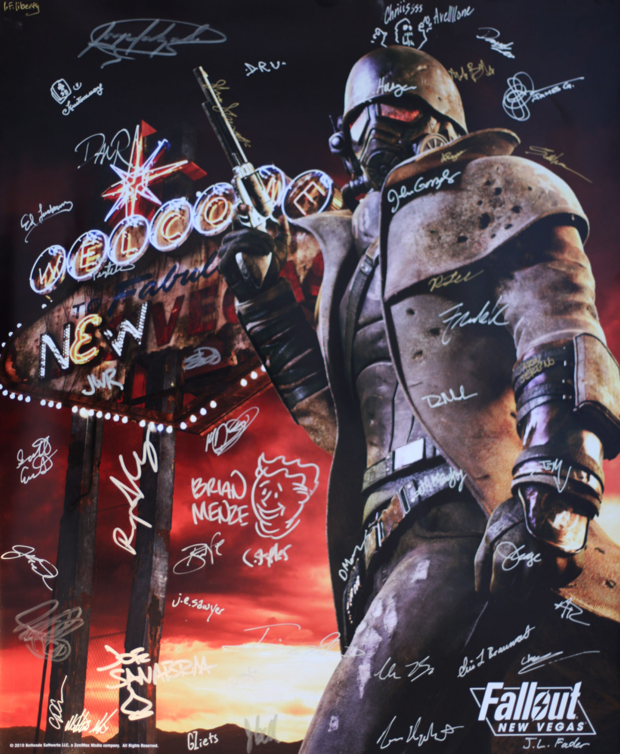 Fallout: New Vegas signed poster