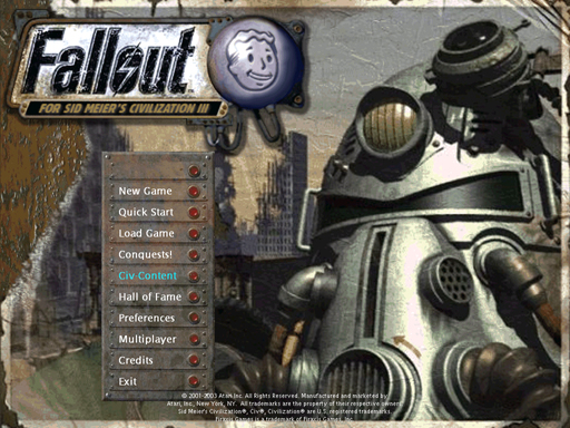 Fallout: RoC Title screen