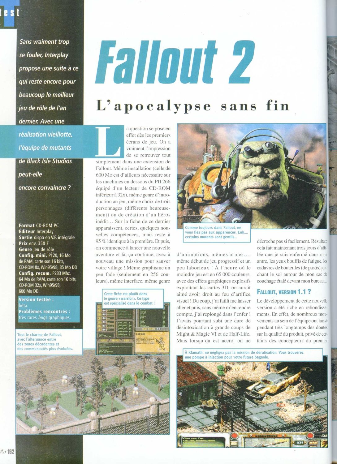 Gen4 Fallout 2 review (1999) FR