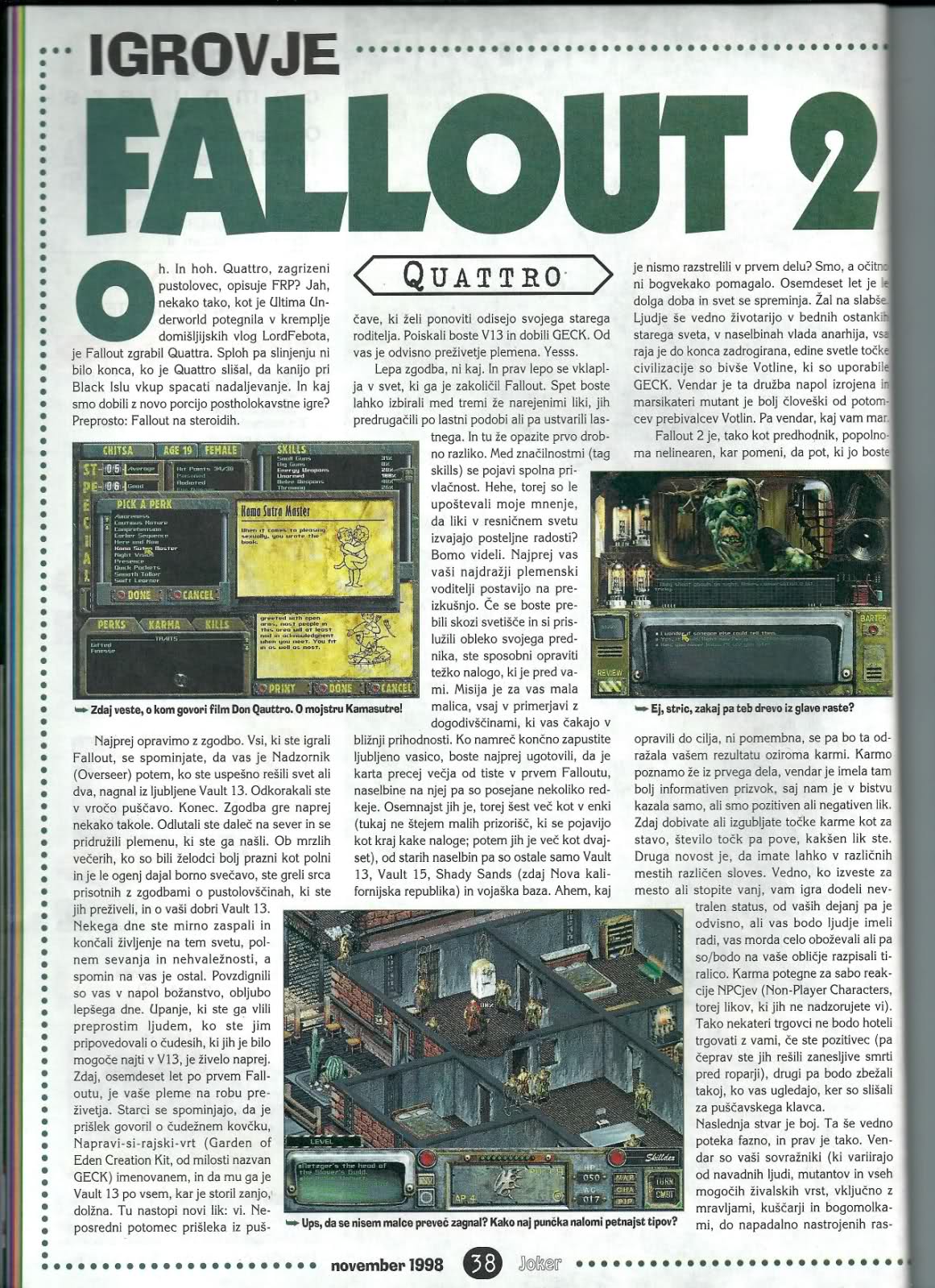 Joker Fallout 2 review (1999) SLO