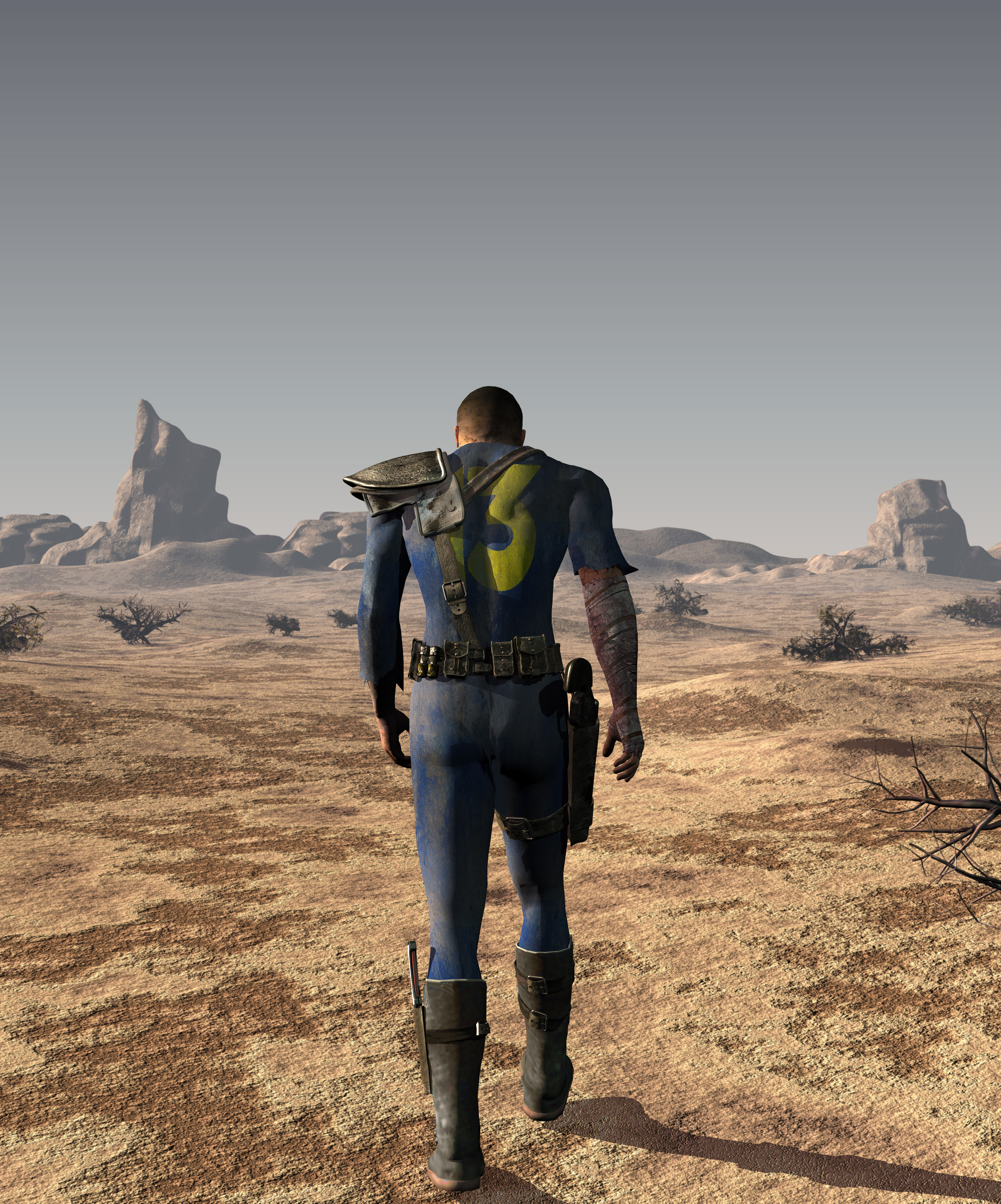 The Vault Dweller walks into the sunset