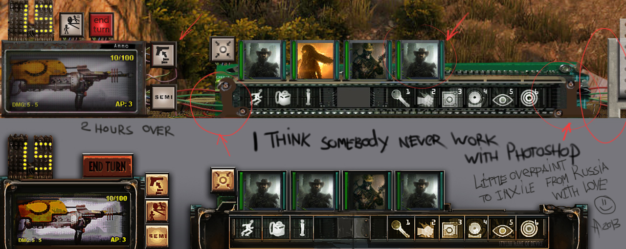 Two hours work - remake of gorgeous interface Wasteland 2