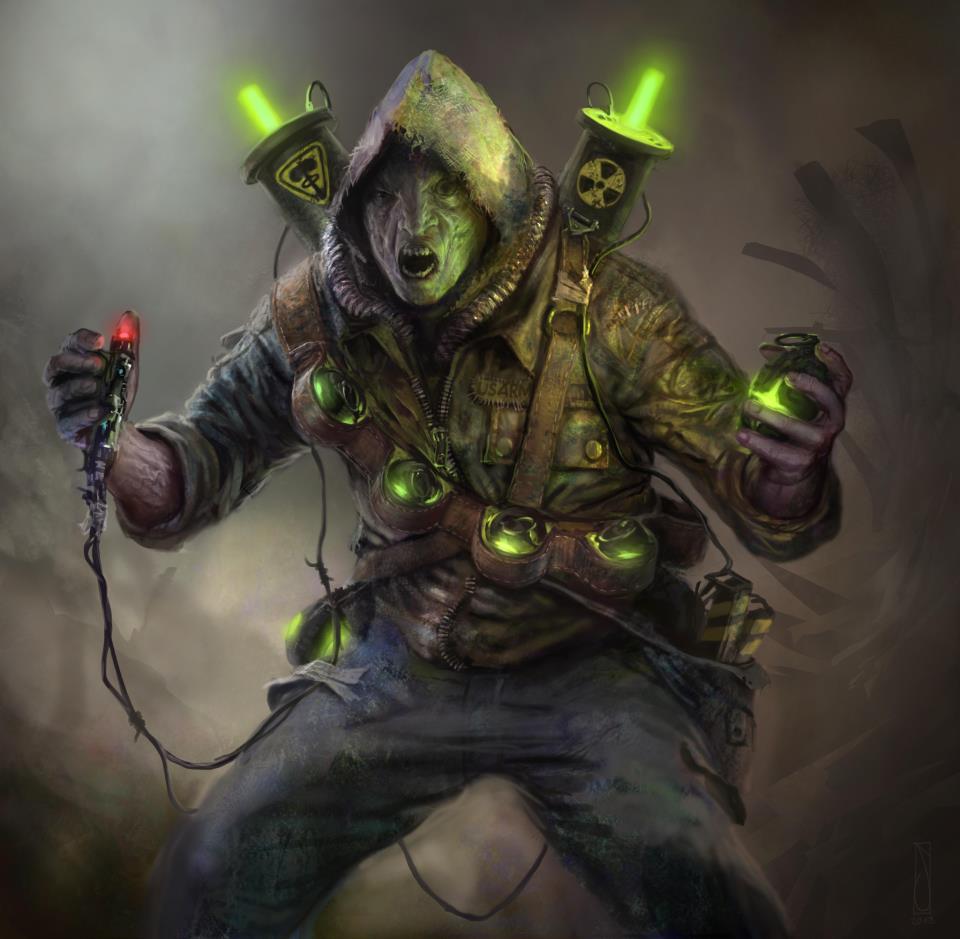 Wasteland 2 concept art - suicidal nuke dude